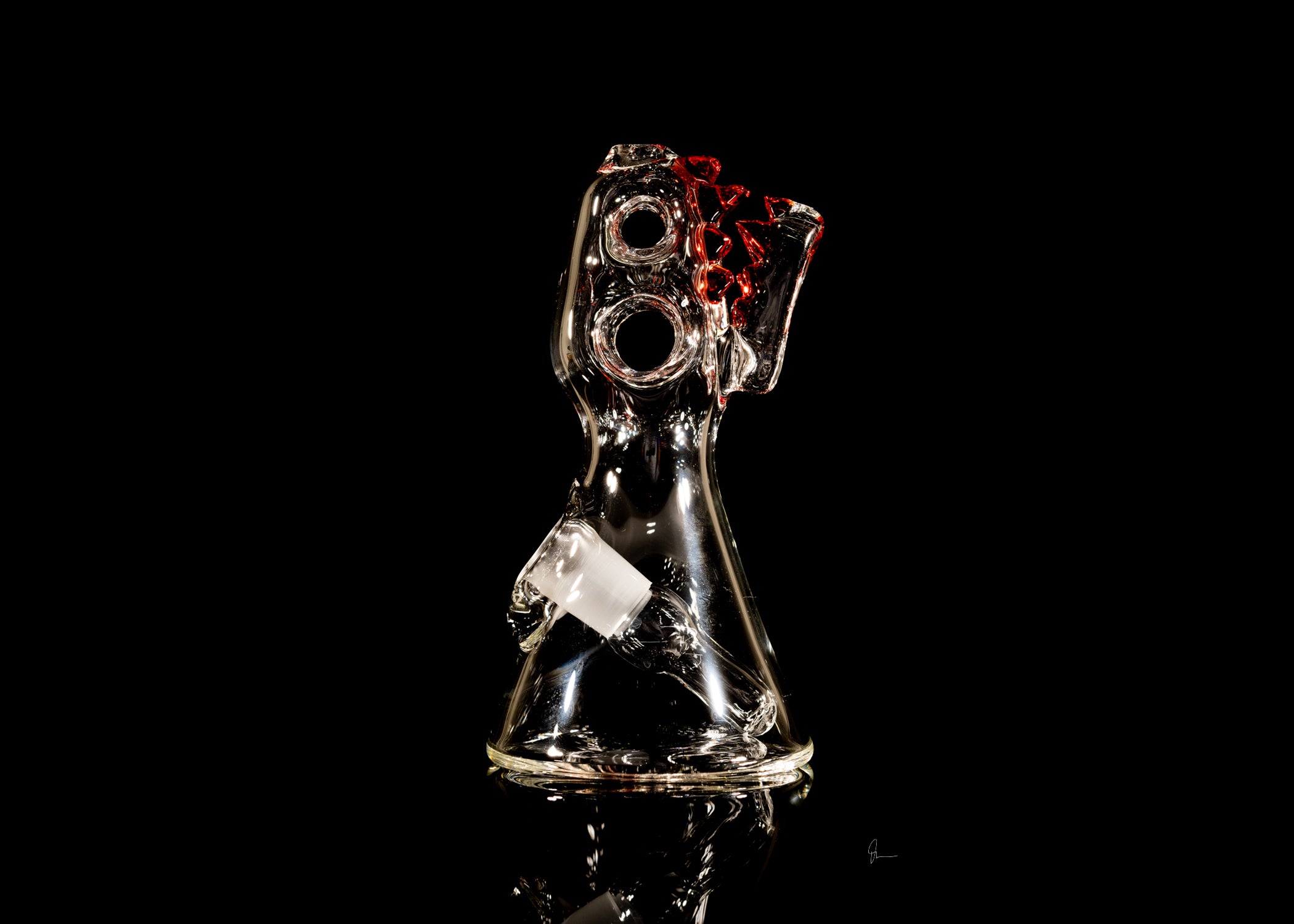 Enuff Glass - Trex Beaker Clear W/ Colored Teeth