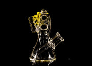 Enuff Glass - TRex Beaker Clear w/ Yellow Teeth