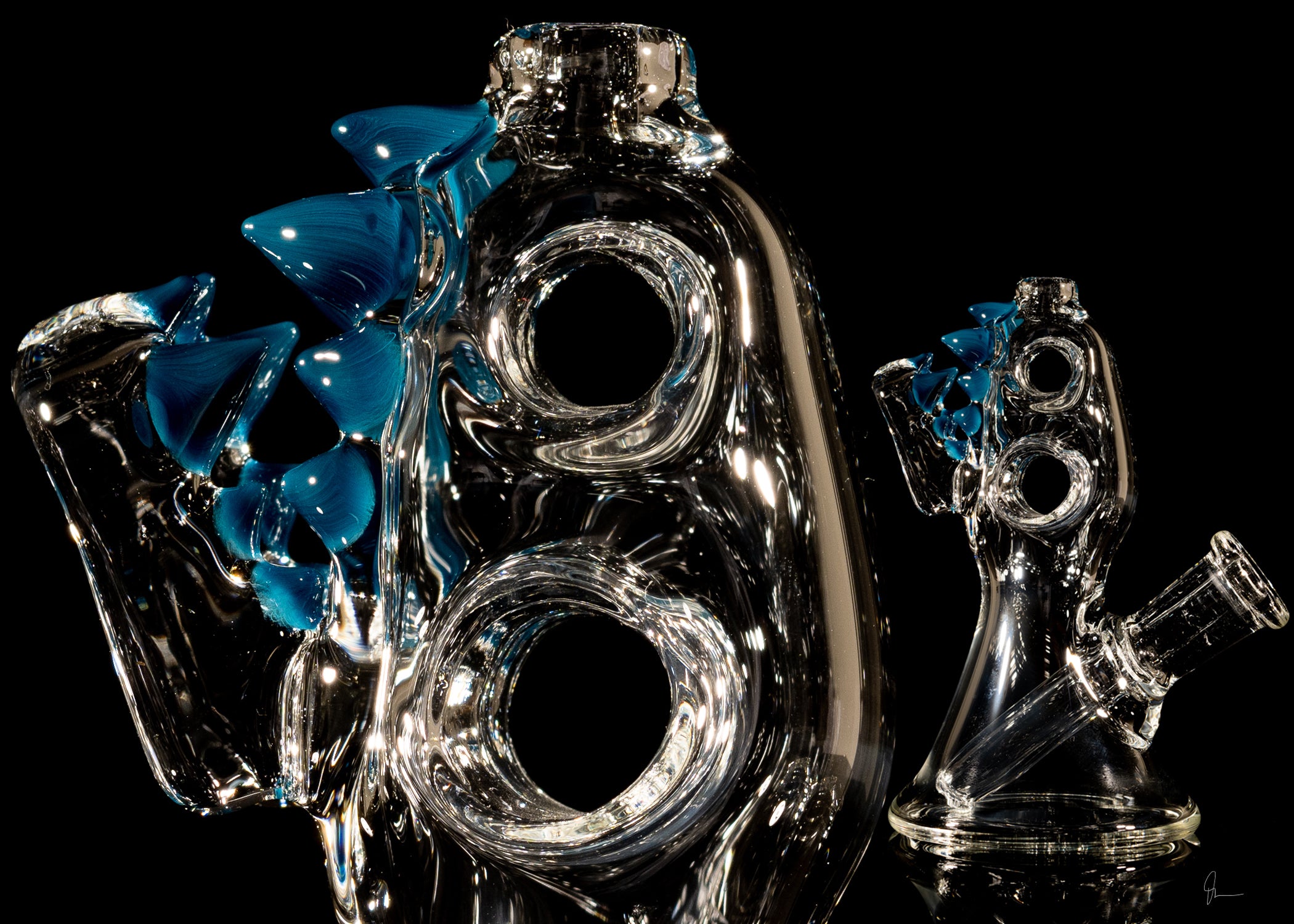 Enuff Glass - Trex Beaker Clear W/Colored Teeth