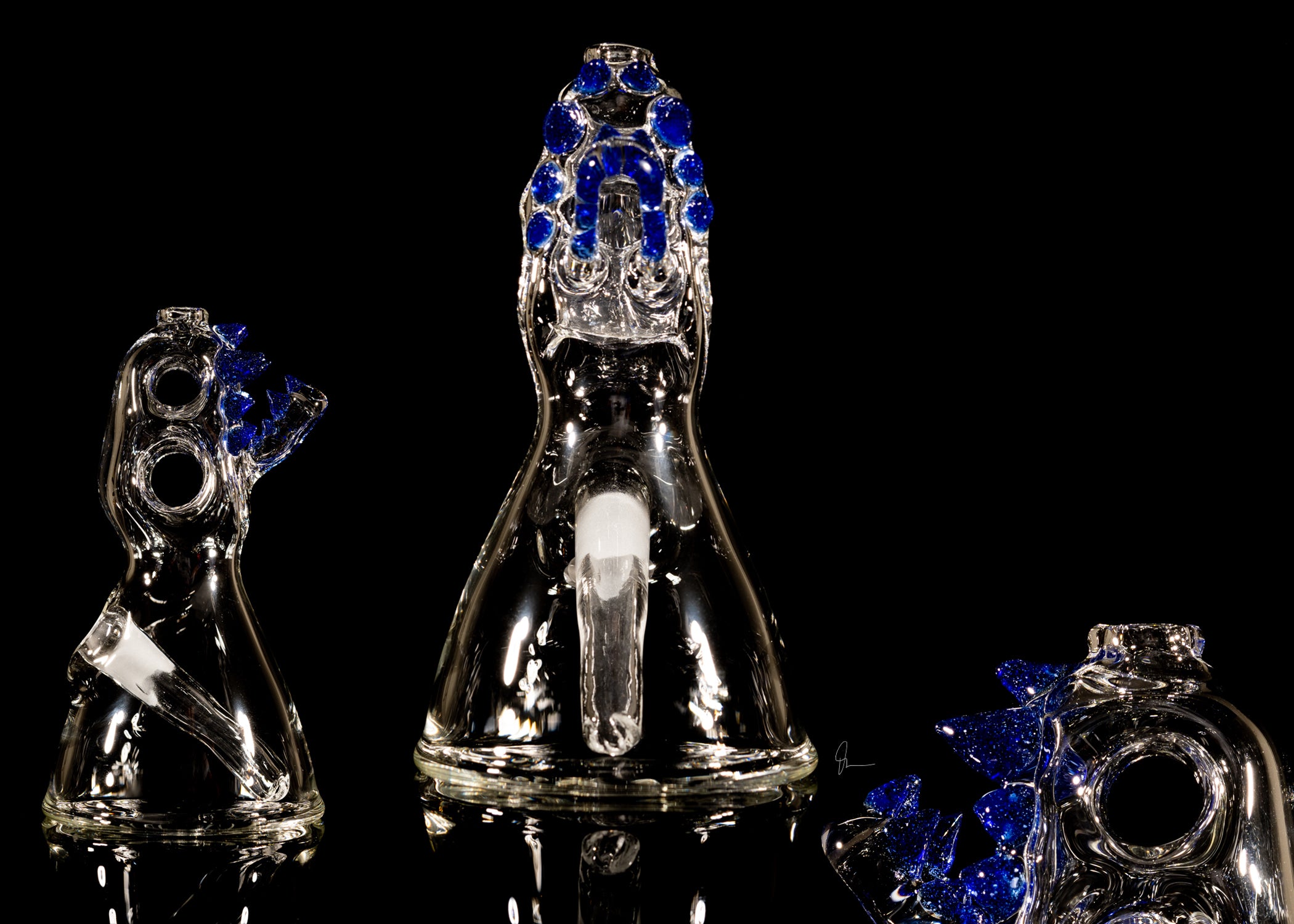 Enuff Glass - Trex Beaker Clear W/ Colored Teeth