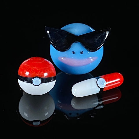 Grey Glass Art - Squirtle Slurper Set
